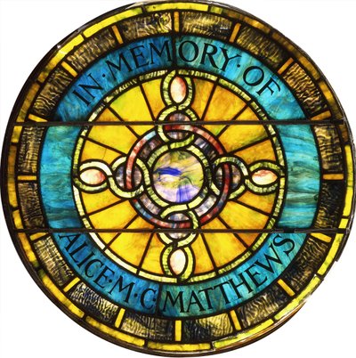 Tiffany Studiosin pyöreä lyijylasi-ikkuna (lyijylasi) tekijältä Studios Tiffany