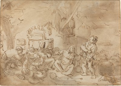 Tappelu majatalossa tekijältä Style of Adriaen van Ostade