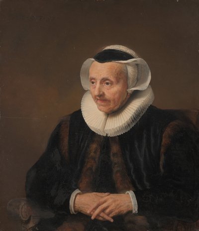 Vanhan naisen muotokuva. tekijältä Style of Jacob Backer