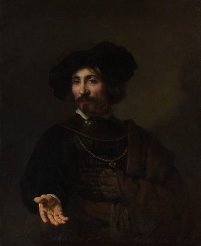 Mies teräsroton kanssa. tekijältä Style of Rembrandt