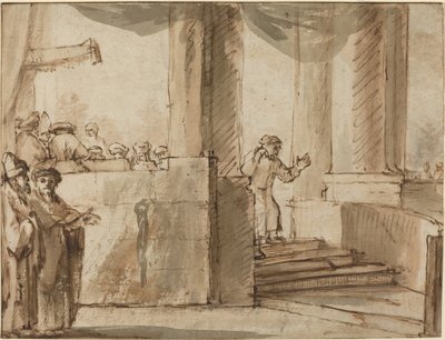 Juudas jättää ylipapin tekijältä Style of Rembrandt van Rijn