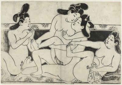 Eroottinen esitys Hana ni Yosurukyo (sarjan nimi) tekijältä Sugimura Jihei (attributed to)