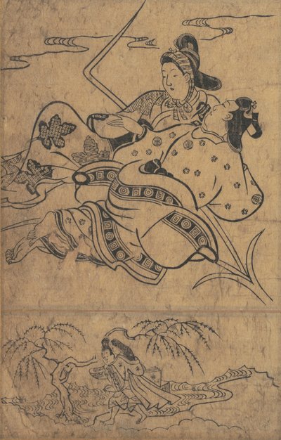 Akutagawa-joen reunalla Tales of Ise Ise monogatarista. tekijältä Sugimura Jihei