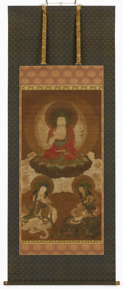 Buddhalainen kolmikko: Sakyamuni, Manjusri ja Samantabhadra, Edo-kausi, 1600-luvun puoliväli - 1700-luvun alku. tekijältä Sumiyoshi Gukei