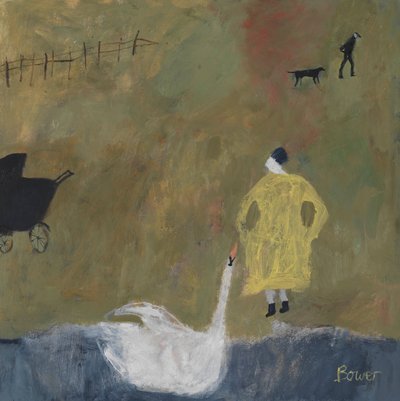 Leda, 2011 (öljy laudalle) tekijältä Susan Bower