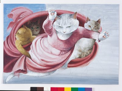 Kuvitus elokuvasta Cats Galore! A Compendium of Cultured Cats (julkaisu 2015). tekijältä Susan Herbert