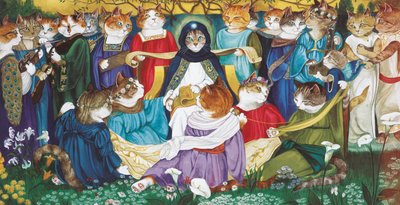 Kuvitus elokuvasta Cats Galore! A Compendium of Cultured Cats (julkaisu 2015). tekijältä Susan Herbert