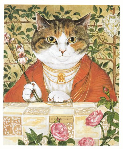 Kuvitus teoksesta Pre-Raphaelite Cats (julkaistu 1999). tekijältä Susan Herbert