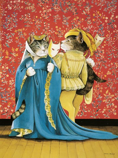 Kuvitus Shakespeare Cats -teoksesta: Poster Book (pub. 2016) tekijältä Susan Herbert