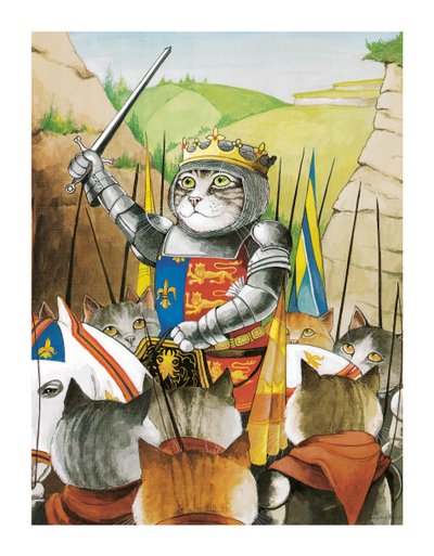 Kuvitus Shakespeare Cats -teoksesta: Poster Book (pub. 2016) tekijältä Susan Herbert