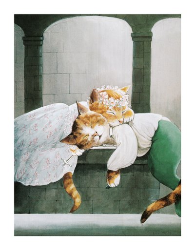 Kuvitus Shakespeare Cats -teoksesta: Poster Book (pub. 2016) tekijältä Susan Herbert