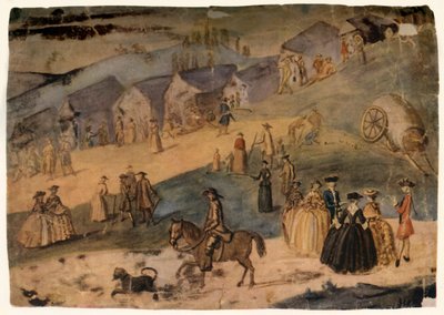 "Una escena de camp", c1750, 1934. finlandès tekijältä Susanna Duncombe
