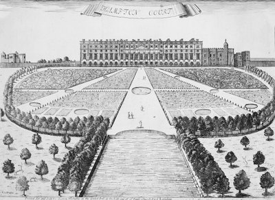 Hampton Court East Front, noin 1830 tekijältä Sutton Nicholls