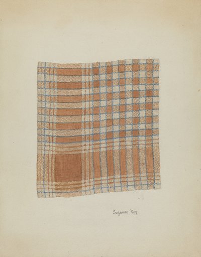 Kudottu lautasliina, c. 1937. tekijältä Suzanne Roy