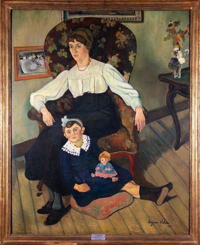 Ranska, Lyon, Maalattu muotokuva Suzanne Valadonin veljentytöstä tekijältä Suzanne Valadon