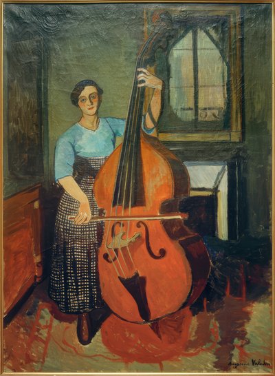Frau mit Kontrabass tekijältä Marie Clementine (Suzanne) Valadon