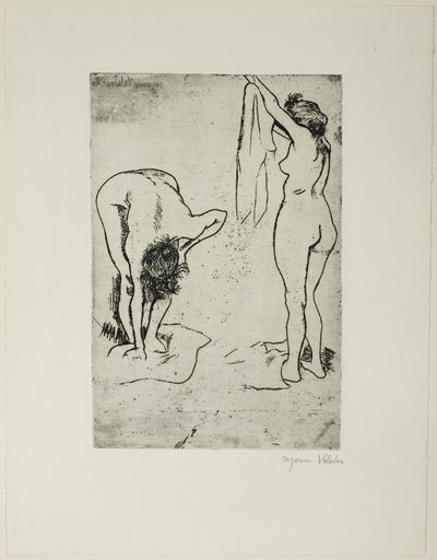 Kaksi naista kuivaamassa itseään tekijältä Suzanne Valadon