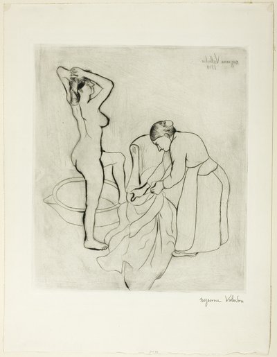 Nainen kylpylässään tekijältä Suzanne Valadon
