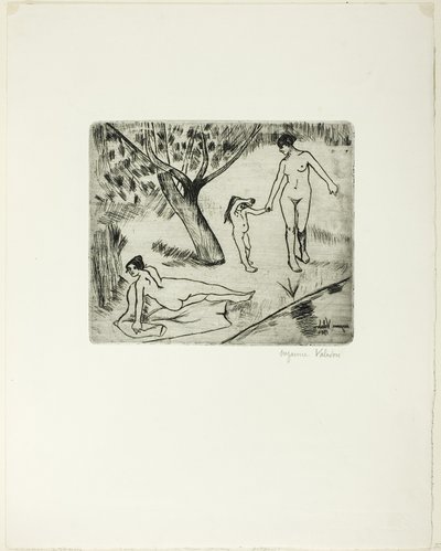 Nainen ja lapsi veden äärellä tekijältä Suzanne Valadon