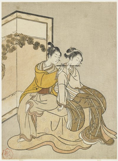 Kalenteritulostus Meiwa 2:lle ja keisari Xuanzongin ja Yang Guifein mitaatille, 1765 tekijältä Suzuki Harunobu