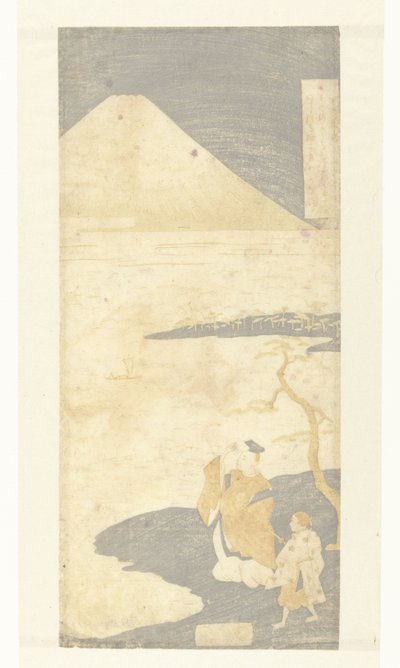 Runoilija Yamabe no Akahito katselee Fuji-vuorta Sadan runoilijan runot (sarjan nimi) Hyakunin isshu no uchi (sarjan nimi) tekijältä Suzuki Harunobu