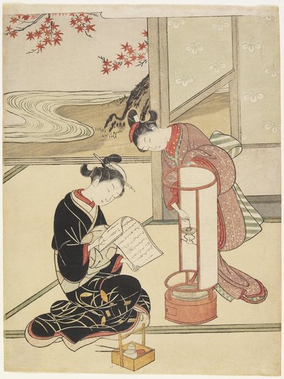 Lyhdyn iltahehku, vuoden 1766 jälkeen tekijältä Suzuki Harunobu