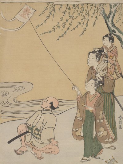 Leijanlentäminen, n. 1766, n. 1766. tekijältä Suzuki Harunobu