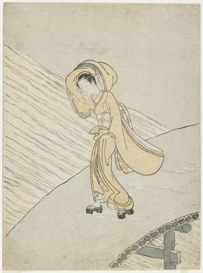 Olettaen f Fujiwaran taantuman Poe m C Rossin g Ero, 1765 tekijältä Suzuki Harunobu