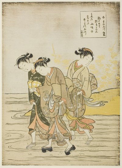 The Jewel River at Ide (Ide no Tamagawa), nimettömästä Six Jewel Riversin sarjasta tekijältä Suzuki Harunobu