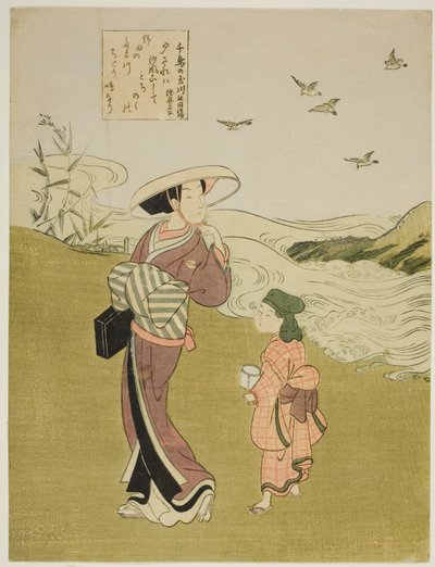 The Jewel River of Plovers (Chidori no Tamagawa), nimettömästä Six Jewel Riversin sarjasta tekijältä Suzuki Harunobu