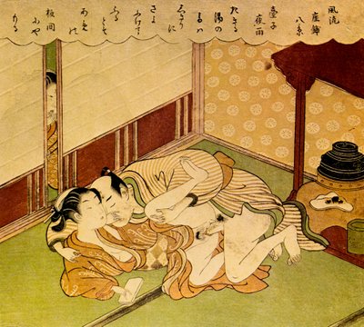Kaksi rakastajaa, c1750. tekijältä Suzuki Harunobu