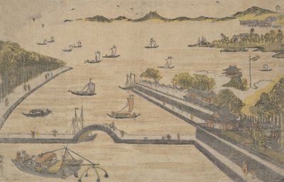 Näkymä Fukagawasta, Edo, vai mitä? 1764. , hyttynen. 1764. tekijältä Suzuki Harunobu