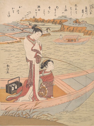 Villihanhet lentävät alas Sumida-joella, n. 1769, n. 1769. tekijältä Suzuki Harunobu