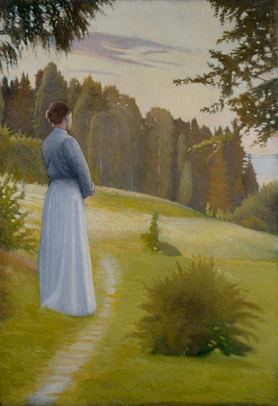 Auringonlaskun jälkeen (öljy kankaalle) tekijältä Sven Jorgensen