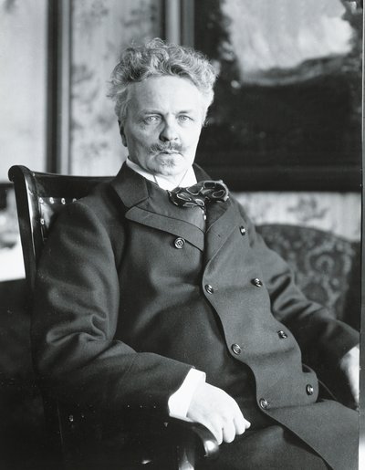 August Strindberg kotonaan Tukholmassa (m/v kuva) tekijältä Swedish Photographer