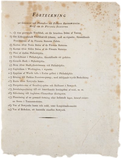 Luettelo kuvista Yhdysvaltain Klinckowstroms Atlasista, 1824 (tulostus) tekijältä Swedish School
