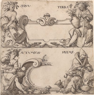 Vesi ja maa/Syksy ja Talvi tekijältä Swiss 16th Century