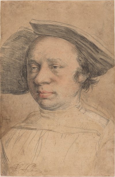 Muotokuva miehestä leveälierisessä hatussa tekijältä Swiss 16th Century after Hans Holbein the Younger