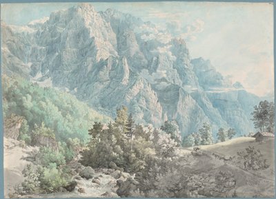 Glärnischin vuoristo Sveitsissä tekijältä Swiss 18th Century