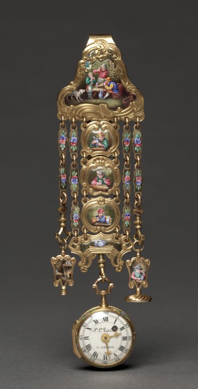 Chatelaine Watch, 1800-luvun puoliväli (metalli ja emali) tekijältä Swiss School