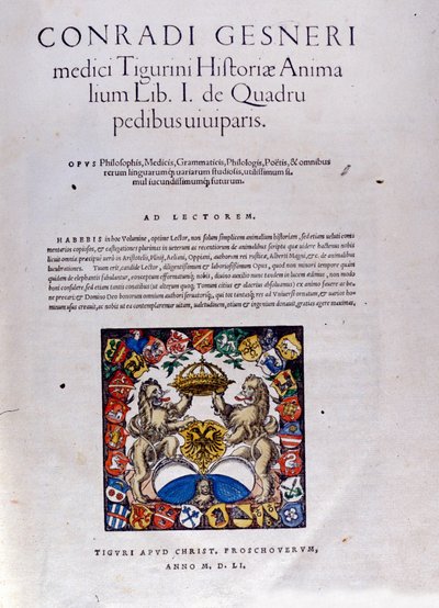 Conrad Gesnerin "Historia Animalium" -elokuva tekijältä Swiss School