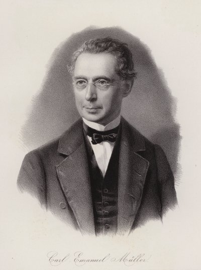 Karl Emanuel Muller, sveitsiläinen rakennusinsinööri ja poliitikko (kaiverrus) tekijältä Swiss School