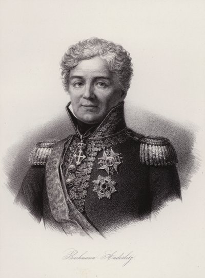 Niklaus Franz von Bachmann, sveitsiläinen kenraali, joka taisteli Napoleonin sodissa (kaiverrus) tekijältä Swiss School