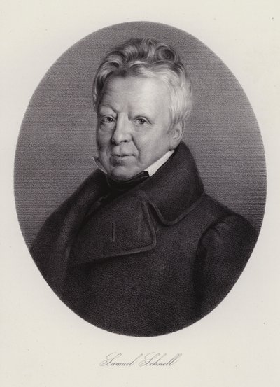 Samuel Ludwig Schnell, sveitsiläinen asianajaja (kaiverrus) tekijältä Swiss School