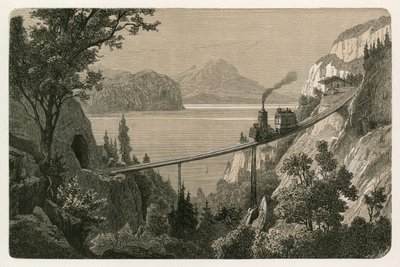 Rigi-rautatie katsoen kohti Pilatus-vuorta tekijältä Swiss School