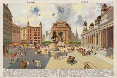 Kaupunki (chromolitho) tekijältä Swiss School