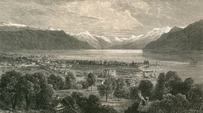 Vevey ja Geneve-järven yläosa Rhônen laaksoon päin tekijältä Swiss School