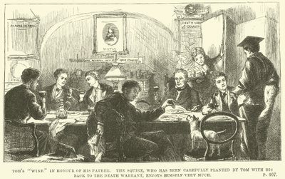 Thomas Hughesin kuvitus Tom Brownille Oxfordissa (kaiverrus) tekijältä Sydney Prior (after) Hall