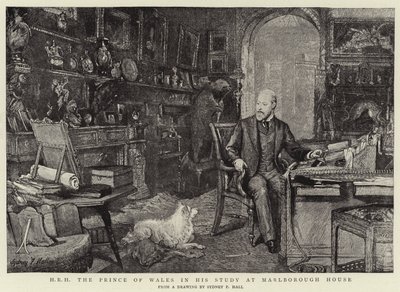 H R H Walesin prinssi tutkimuksessaan Marlborough Housessa tekijältä Sydney Prior Hall