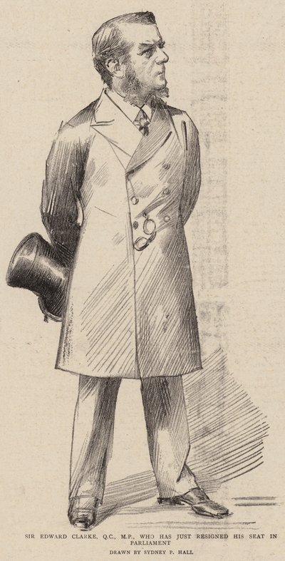 Sir Edward Clarke, QC, kansanedustaja, joka on juuri eronnut parlamenttipaikastaan tekijältä Sydney Prior Hall